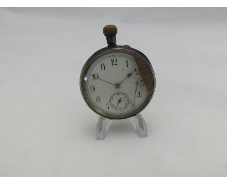 A late 19th Century Swiss Silver cased, open face, keyless, Pocket Watch, 4353, the frosted movement with bi-metallic compens