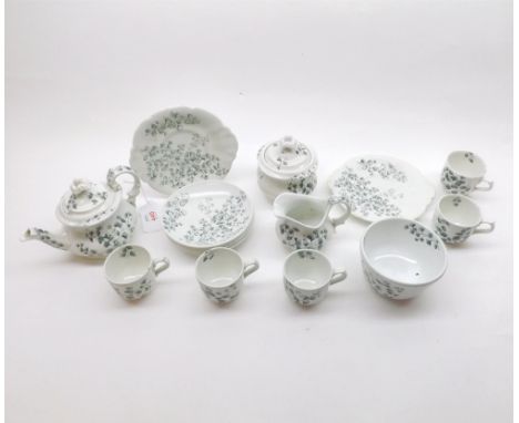 Ridgways child's Tea Service decorated with "The Maiden Hair Fern" design, comprises a globular Tea Pot (slight spout chip), 