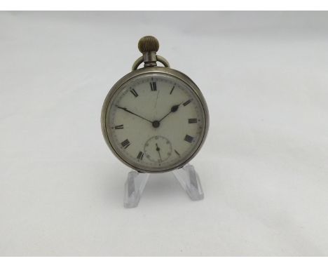 A first quarter of 20th Century Silver cased, open face, keyless, Pocket Watch, Omega 4078710, the frosted gilt and jewelled 