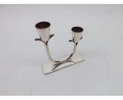 A small Oneida Silver Plated Two Light Candlestick 
