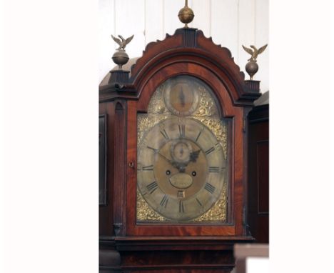 A mid-18th Century Mahogany Cased, 8-Day, Longcase Clock, John Berry - London, the case with overhanging cornice surmounted b