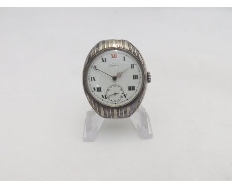 A first half of 20th Century Silver and niello decorated wristwatch, the later jewelled movement with monometallic balance an