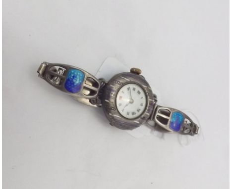 A first quarter of 20th Century Silver cased, Ladies wristwatch, the Swiss jewelled movement with monometallic balance and a 