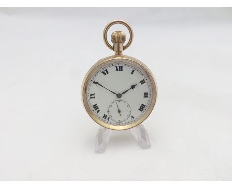 A first quarter of 20th Century 9ct Gold, open face, keyless, Pocket Watch, Buren, the Swiss 15-jewel movement with Geneva st