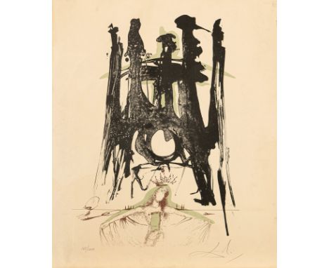 Dalí, Salvador1904 - 198963 x 53,5 cm, o. R.Ohne Titel. Farblithografie. Signiert und nummeriert. Auflage: 1000 Exemplare.
