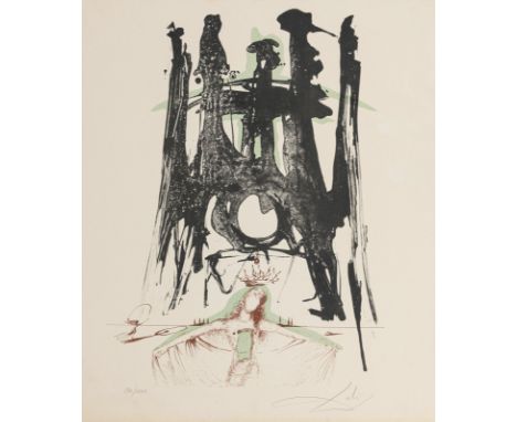 Dalí, Salvador1904 - 1989Blattgröße: 63 x 53,5 cm, o. R.Ohne Titel. Farblithografie. Signiert und nummeriert 170/1000.
