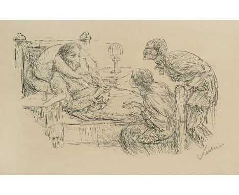 Kubin, Alfred1877 - 195917,6 x 28,5 cm, R."Der Kranke Dichter", 1932. Lithografie. Signiert. Auflage: 100 Exemplare.