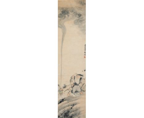 Im Stil von Ye Hang (1816-1884): Malerei mit Darstellung von Daoisten, Tusche und Farbe auf PapierCHINA, datiert 1852117 x 28