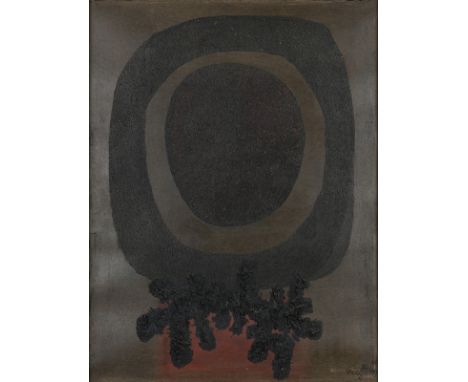 Eichhorn, AlfredSt. Valentin, 1909 - Donnerskirchen, 197261 x 46 cm, R.Komposition, 1965. Öl auf Papier. Signiert und datiert