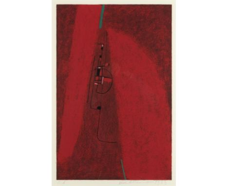 Ackermann, Max1887 - 197549,8 x 32,4 cm, R."Mikrophonie II", 1973. Farbserigraphie. Signiert, datiert und bezeichnet "E. A.".