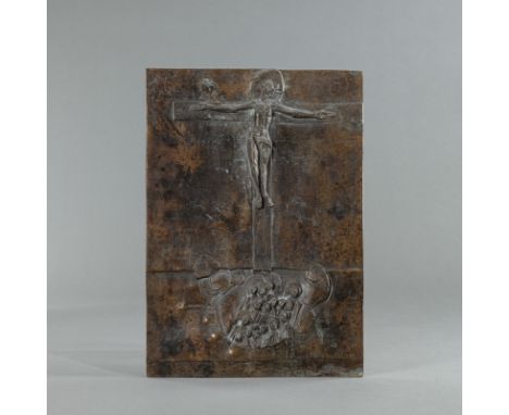 Faller, Max1927 -  2012Je 50 x 35 cm, o. R.2 Arbeiten: Kreuzigung; Auferstehung, ca. 1971. Bronzerelief. Beide signiert.