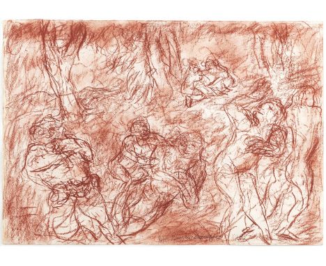 Henninger, Manfred1894 - 198643 x 61 cm, R.Walpurgisnacht, 1982. Rötel auf Papier. Signiert und datiert.