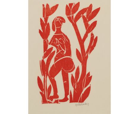 Grieshaber, HAP1909 - 198128,5 x 18 cm, R."Alb (Teil)", 1971. Farbholzschnitt. Signiert. Auflage: 1000 Exemplare.