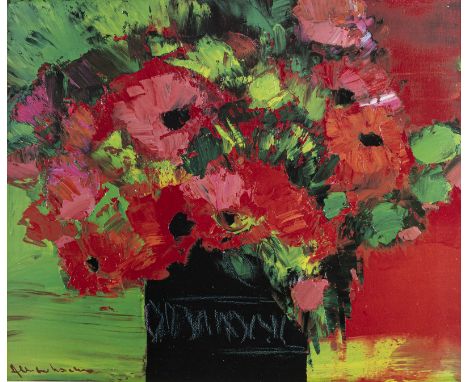 Allmann, Jean Claude1947 - 200747,5 x 57 cm, R.Blumenstillleben, Farboffsetlithografie auf Papier.
