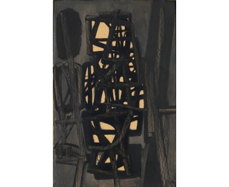 Eichhorn, AlfredSt. Valentin, 1909 - Donnerskirchen, 197262 x 41 cm, R.Komposition, 1954. Öl auf Papier. Signiert und datiert