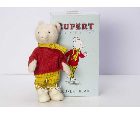 A Steiff limited edition Rupert the Bear Classic Rupert,  exclusive to the UK and Ireland in white alpaca fur, 42 of 3000 for