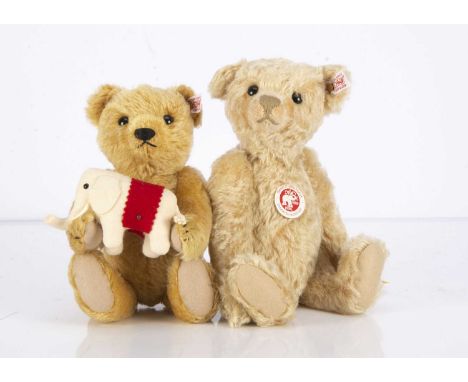 Two Steiff limited edition teddy bears,  comprising of a Teddy's Elephant exclusive to the Daily Telegraph, carrying miniatur