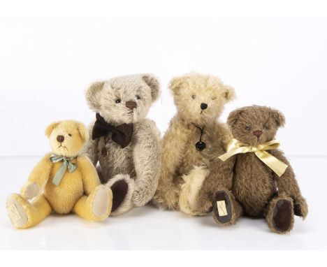 Four Dean's Rag Book Company teddy bears, including limited edition Jacob, 27 of 100 with card tag and Dean's pin badge, a li