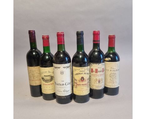 6 Various Vintage Red Wines including Mouton-Cadet Baron Philippe de Rothschild 1982 (6 Bottles)