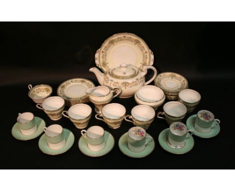 A Set of Six Royal Worcester Coffee Cans and Saucers together with an Aynsley tea service