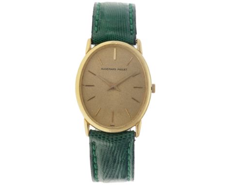 Audemars Piguet Ellipse 18K. - Men's watch  Case: yellow gold (18K.) - strap: leather - manual winding - Audemars Piguet pouc
