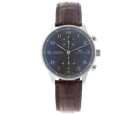 No Reserve - IWC Portuguese Chronograph IW371431 - Men's watch - 2009. Case: white gold (18K.) - strap: leather - automatic -