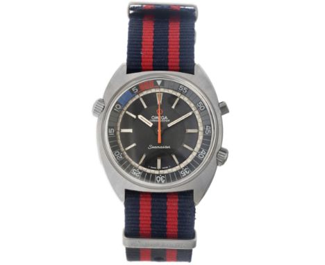 No Reserve - Omega Seamaster Chronostop 145.008 - Men's watch - approx. 1970. Case: steel - strap: textile - manual winding -