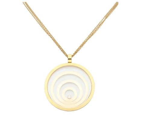 Chopard 18K yellow gold ‘Happy Spirit’ necklace set with approx. 0.07 ct. diamond Set with a brilliant-cut diamond of approx.