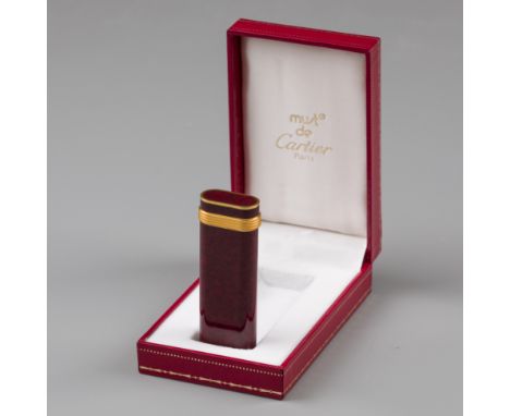 Cartier gas lighter Model enriched gold plating and original box France, Paris, Must de Cartier, hallmarks: Must de Cartier -