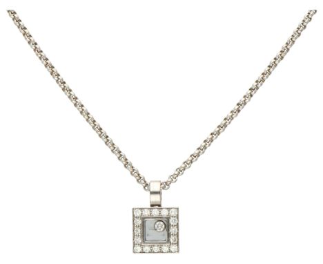 Chopard 18K white gold happy diamonds necklace  Set with 17 brilliant-cut diamonds totalling approx. 0.36 ct (VVS - VS / F - 