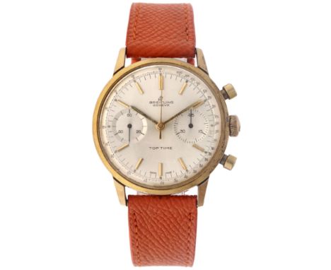 No Reserve - Breitling Top Time 2000 - Men's watch - approx. 1965. Case: gold-plated - strap: leather - manual winding - diam
