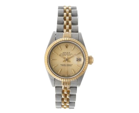 No Reserve - Rolex Datejust "Tapestry Dial" 69173 - Ladies watch - approx. 1984. Case: gold/steel (18K.) - bracelet: gold/ste