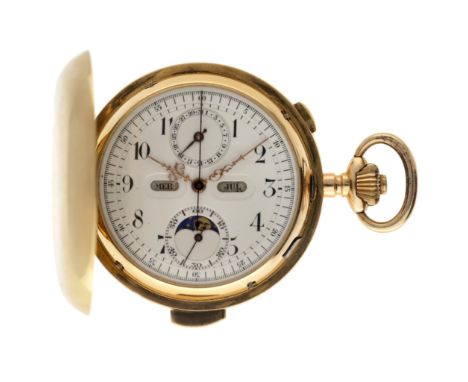 'Médaille D'or 1895' Quart Répétition 18K. - Men's pocket watch - approx. 1895. Case: yellow gold (18K.) - manual winding - d