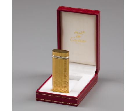Cartier "Trinity" gas lighter Model with gold plating and original box. France, Paris, Must de Cartier, hallmarks: Must de Ca
