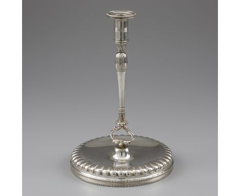 Candlestick, George Bennewitz &amp; Anthony Knottenbelt, Amsterdam 1835, silver. Very beautiful and unusual model candlestick