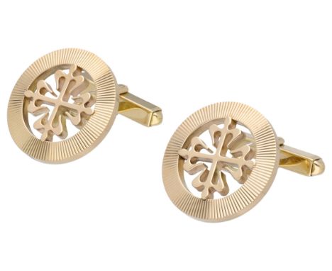 Patek Philippe 18K yellow gold Calatrava cufflinks In good condition. Hallmarks: Dutch assay mark 750, international conventi