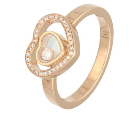 Chopard 18K rose gold ‘Happy diamonds’ ring  Set with 33 brilliant-cut diamonds totalling approx. 0.15 ct. (VS / F - G). In g