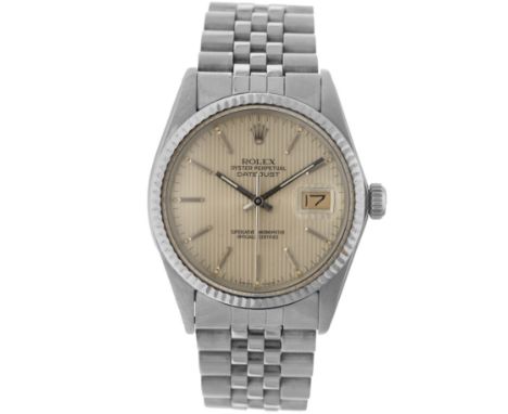No Reserve - Rolex Datejust 'Tapestry Dial' 16014 - Men's watch - 1982. Case: steel - bracelet: steel - automatic - Rolex box