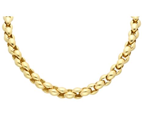 Pomellato 18K yellow gold link necklace Part of a demi-parure. In good condition, light signs of use. Hallmarks: Dutch assay 
