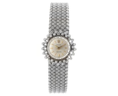 Rolex Precision Vintage (18K.) - Ladies watch. Case: white gold (18K.) - bracelet: white gold (18K.) - manual winding - diame