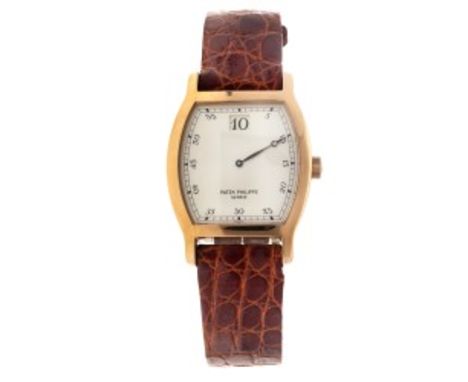 Patek Philippe Jumping Hour 150th Anniversary 3969R - Men's watch - 1989. Case: rose gold (18K.) - strap: leather - manual wi