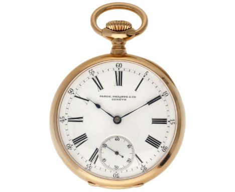 Patek Philippe &amp; Cie Geneva 18K. - Men's pocket watch - ca. 1900. Case: yellow gold (18K.) - manual winding - diameter: 4