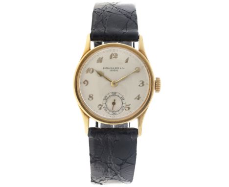 Patek Philippe Calatrava Small Seconds 96 - Men's watch - approx. 1950. Case: yellow gold (18K.) - strap: leather - manual wi