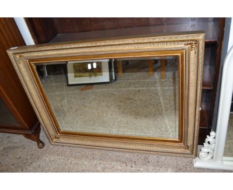 MODERN BEVELLED WALL MIRROR IN GILT FINISH FRAME, 70 X 95CM