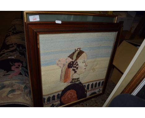 MIXED LOT: MODERN WOOL WORK PICTURE TOGETHER WITH FRAMED PRINT OF OWL CHICKS AND A FURTHER FRAMED STUDY OF FLOWERS (3)