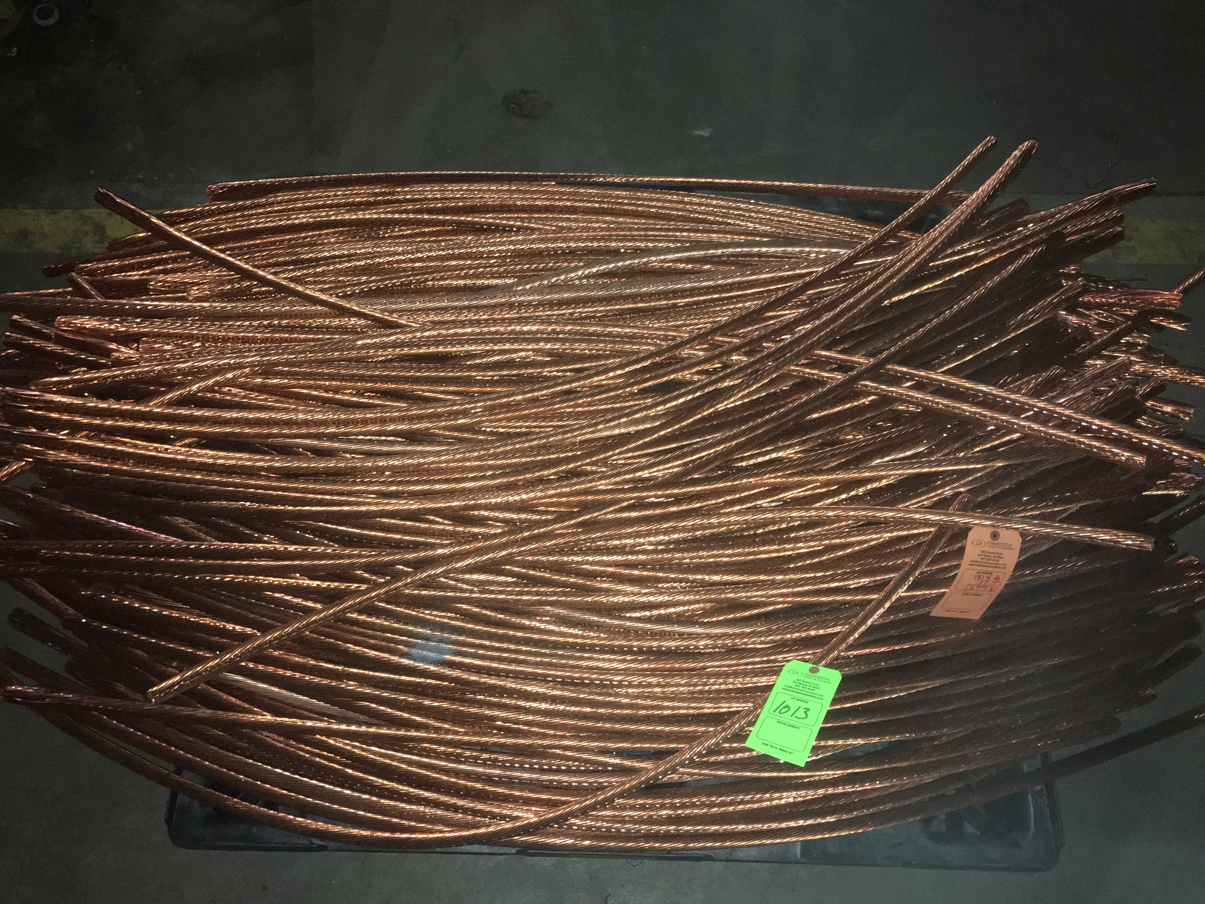 PALLET OF BARE BRIGHT COPPER WIRE (APPROX. 1277 LBS)(LOCATED AT 2000