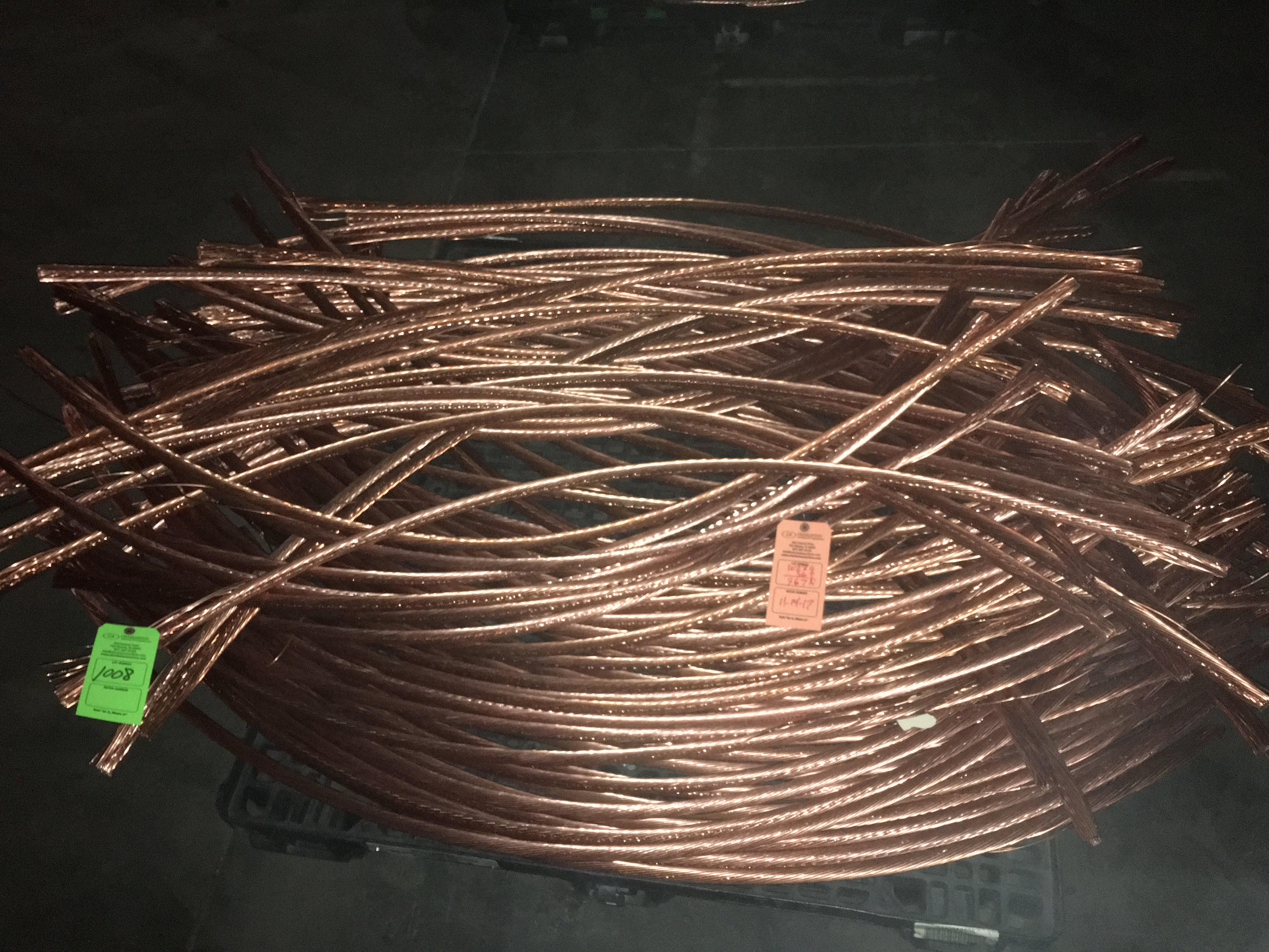 PALLET OF BARE BRIGHT COPPER WIRE (APPROX. 967 LBS)(LOCATED AT 2000