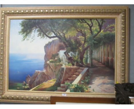 A LARGE GILT FRAMED PRINT