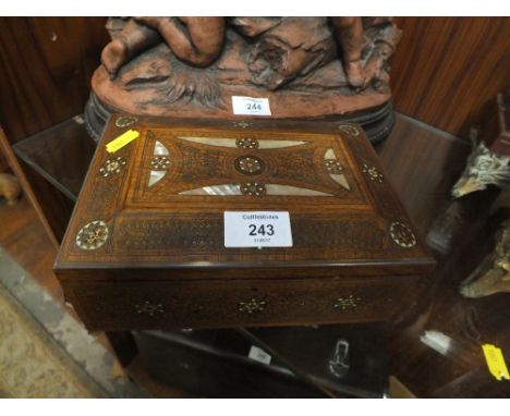 A MOTHER OF PEARL INLAID TRINKET BOX 