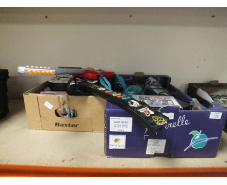 A QUANTITY OF XBOX AND PLAYSTATION GAMES, PS2 CONSOLE ETC